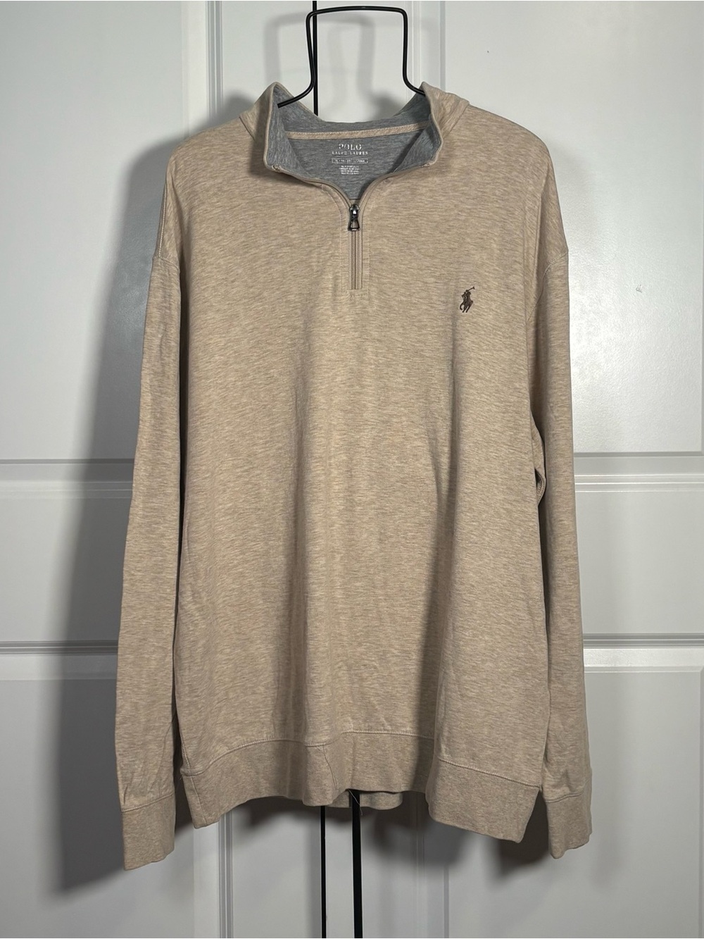 Polo by Ralph Lauren Men's Neutral Beige Half-Zip Pullover